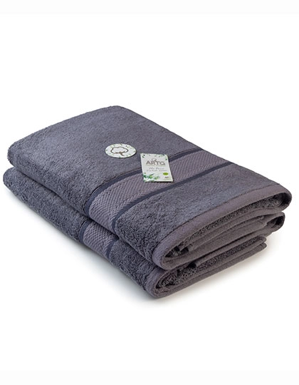 Natural Bamboo Bath Towel zum Besticken und Bedrucken in der Farbe Dark Grey mit Ihren Logo, Schriftzug oder Motiv.