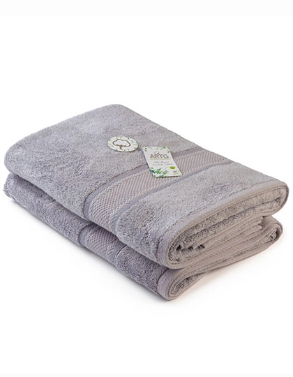 Natural Bamboo Bath Towel zum Besticken und Bedrucken in der Farbe Light Grey mit Ihren Logo, Schriftzug oder Motiv.