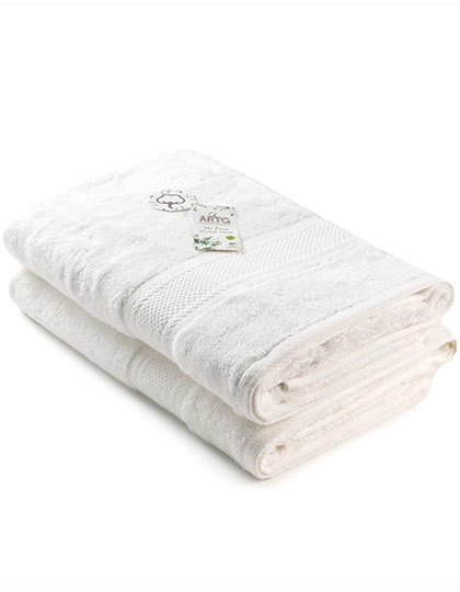 Natural Bamboo Bath Towel zum Besticken und Bedrucken in der Farbe White mit Ihren Logo, Schriftzug oder Motiv.