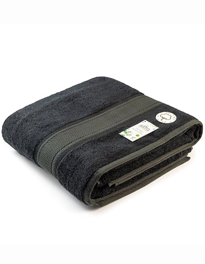 Natural Bamboo Beach Towel zum Besticken und Bedrucken in der Farbe Black mit Ihren Logo, Schriftzug oder Motiv.