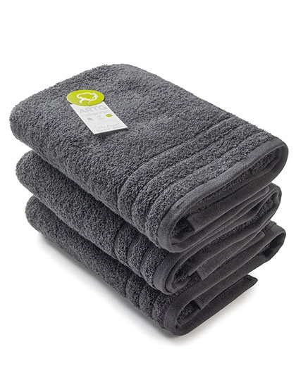 Organic Hand Towel zum Besticken und Bedrucken in der Farbe Black mit Ihren Logo, Schriftzug oder Motiv.