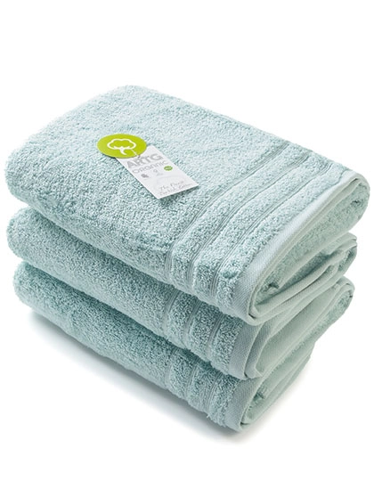 Organic Hand Towel zum Besticken und Bedrucken in der Farbe Green mit Ihren Logo, Schriftzug oder Motiv.