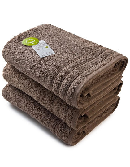 Organic Hand Towel zum Besticken und Bedrucken in der Farbe Walnut mit Ihren Logo, Schriftzug oder Motiv.