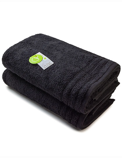 Organic Bath Towel zum Besticken und Bedrucken in der Farbe Black mit Ihren Logo, Schriftzug oder Motiv.