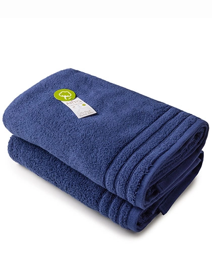 Organic Bath Towel zum Besticken und Bedrucken in der Farbe French Navy mit Ihren Logo, Schriftzug oder Motiv.