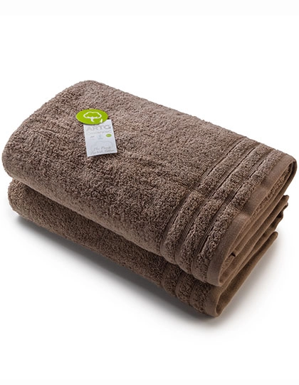 Organic Bath Towel zum Besticken und Bedrucken in der Farbe Walnut mit Ihren Logo, Schriftzug oder Motiv.