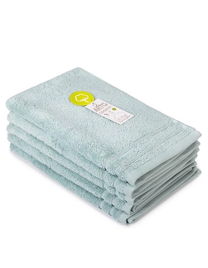Organic Guest Towel zum Besticken und Bedrucken in der Farbe Green mit Ihren Logo, Schriftzug oder Motiv.