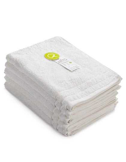 Organic Guest Towel zum Besticken und Bedrucken in der Farbe White mit Ihren Logo, Schriftzug oder Motiv.