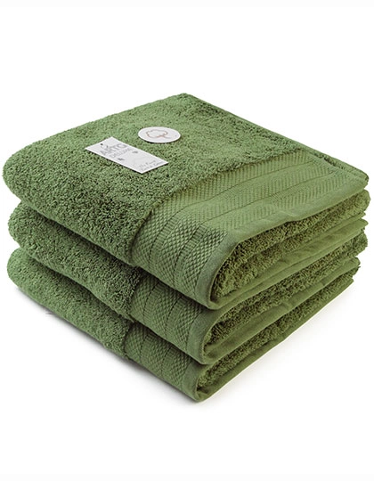 Hand Towel Excellent Deluxe zum Besticken und Bedrucken in der Farbe Army Green mit Ihren Logo, Schriftzug oder Motiv.