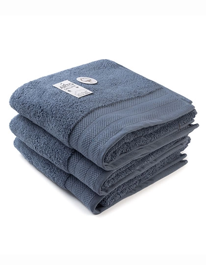 Hand Towel Excellent Deluxe zum Besticken und Bedrucken in der Farbe Jeans Blue mit Ihren Logo, Schriftzug oder Motiv.