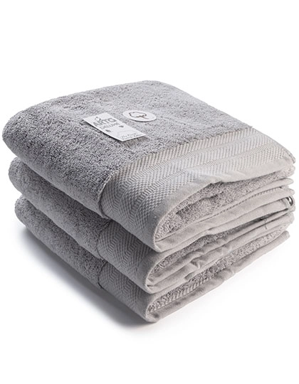 Hand Towel Excellent Deluxe zum Besticken und Bedrucken in der Farbe Light Grey mit Ihren Logo, Schriftzug oder Motiv.