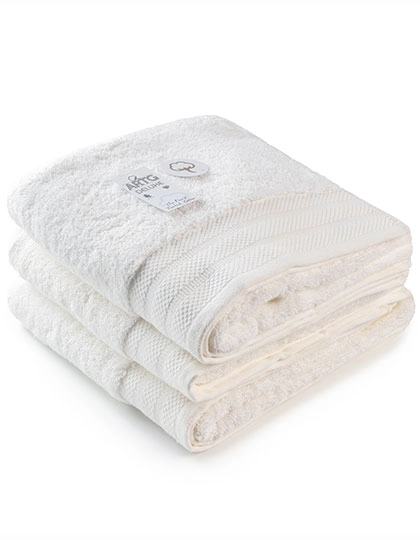 Hand Towel Excellent Deluxe zum Besticken und Bedrucken in der Farbe True White mit Ihren Logo, Schriftzug oder Motiv.