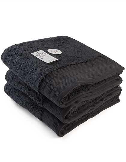 Hand Towel Excellent Deluxe zum Besticken und Bedrucken in der Farbe Very Black mit Ihren Logo, Schriftzug oder Motiv.