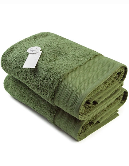 Bath Towel Excellent Deluxe zum Besticken und Bedrucken in der Farbe Army Green mit Ihren Logo, Schriftzug oder Motiv.