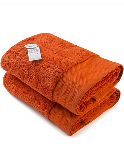 Bath Towel Excellent Deluxe zum Besticken und Bedrucken in der Farbe Brick Red mit Ihren Logo, Schriftzug oder Motiv.