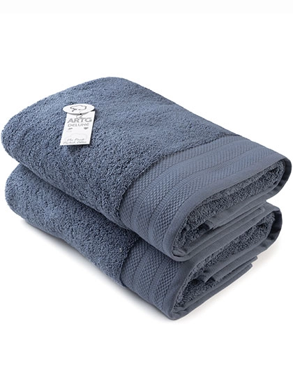 Bath Towel Excellent Deluxe zum Besticken und Bedrucken in der Farbe Jeans Blue mit Ihren Logo, Schriftzug oder Motiv.