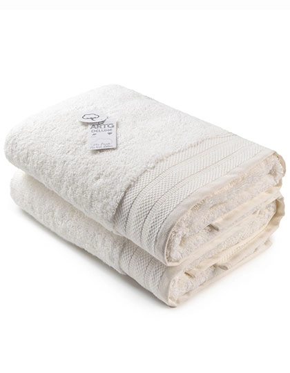 Bath Towel Excellent Deluxe zum Besticken und Bedrucken in der Farbe True White mit Ihren Logo, Schriftzug oder Motiv.