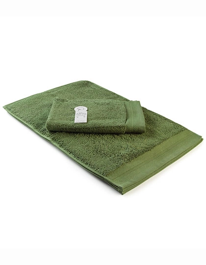 Guest Towel Excellent Deluxe zum Besticken und Bedrucken in der Farbe Army Green mit Ihren Logo, Schriftzug oder Motiv.