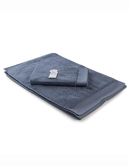 Guest Towel Excellent Deluxe zum Besticken und Bedrucken in der Farbe Jeans Blue mit Ihren Logo, Schriftzug oder Motiv.