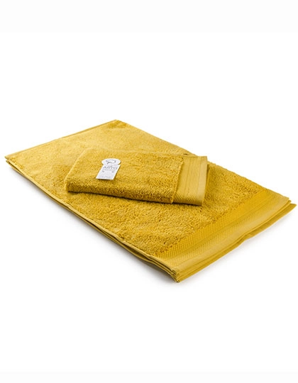 Guest Towel Excellent Deluxe zum Besticken und Bedrucken in der Farbe Mustard mit Ihren Logo, Schriftzug oder Motiv.