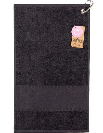 PRINT-Me® GOLF Towel zum Besticken und Bedrucken in der Farbe Black mit Ihren Logo, Schriftzug oder Motiv.
