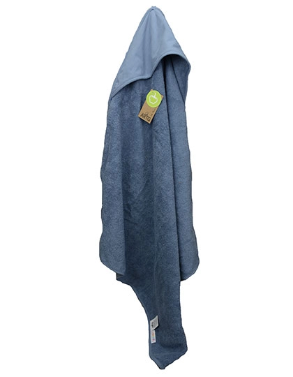PRINT-Me® Baby Hooded Towel zum Besticken und Bedrucken in der Farbe Jeans Blue-Jeans Blue-Jeans Blue mit Ihren Logo, Schriftzug oder Motiv.