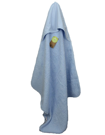 PRINT-Me® Baby Hooded Towel zum Besticken und Bedrucken in der Farbe Light Blue-Light Blue-Light Blue mit Ihren Logo, Schriftzug oder Motiv.