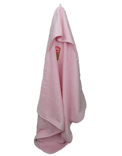 PRINT-Me® Baby Hooded Towel zum Besticken und Bedrucken in der Farbe Light Pink-Light Pink-Light Pink mit Ihren Logo, Schriftzug oder Motiv.