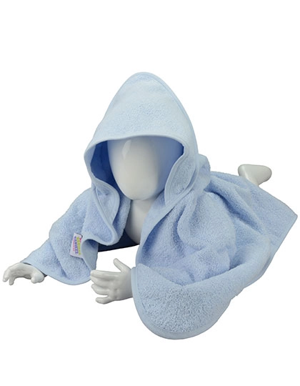 Babiezz® Hooded Towel zum Besticken und Bedrucken in der Farbe Light Blue-Light Blue-Light Blue mit Ihren Logo, Schriftzug oder Motiv.