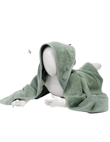 Babiezz® Hooded Towel zum Besticken und Bedrucken in der Farbe Old Green-Old Green-Old Green mit Ihren Logo, Schriftzug oder Motiv.