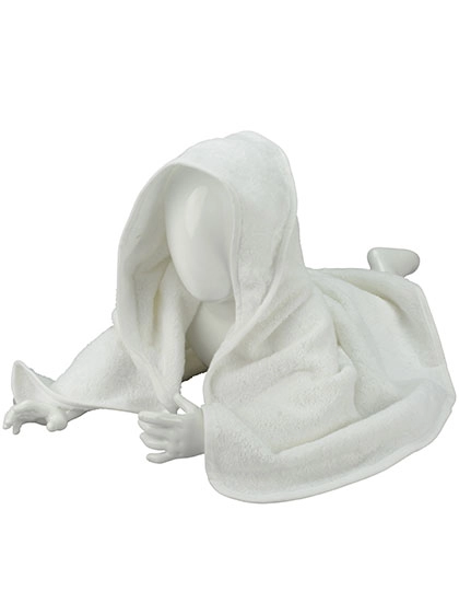Babiezz® Hooded Towel zum Besticken und Bedrucken in der Farbe White-White-White mit Ihren Logo, Schriftzug oder Motiv.