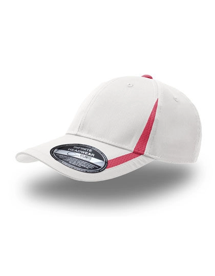 Jogging Cap zum Besticken und Bedrucken in der Farbe White-Fuchsia mit Ihren Logo, Schriftzug oder Motiv.