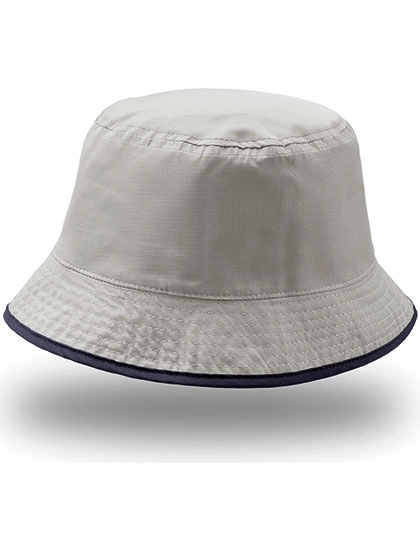 Bucket Pocket Hat zum Besticken und Bedrucken in der Farbe Navy-Grey mit Ihren Logo, Schriftzug oder Motiv.