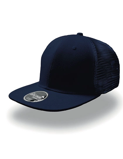 Snap Mesh Cap zum Besticken und Bedrucken in der Farbe Navy-Navy mit Ihren Logo, Schriftzug oder Motiv.