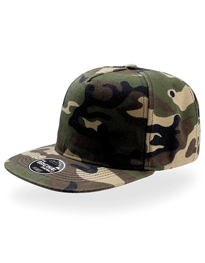 Snap Five Cap zum Besticken und Bedrucken in der Farbe Camouflage mit Ihren Logo, Schriftzug oder Motiv.