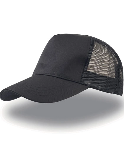 Rapper Cotton Cap zum Besticken und Bedrucken in der Farbe Black-Black mit Ihren Logo, Schriftzug oder Motiv.