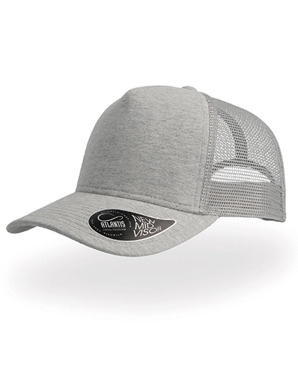 Rapper Jersey Cap zum Besticken und Bedrucken in der Farbe Light Grey mit Ihren Logo, Schriftzug oder Motiv.