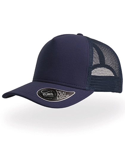 Rapper Jersey Cap zum Besticken und Bedrucken in der Farbe Navy mit Ihren Logo, Schriftzug oder Motiv.