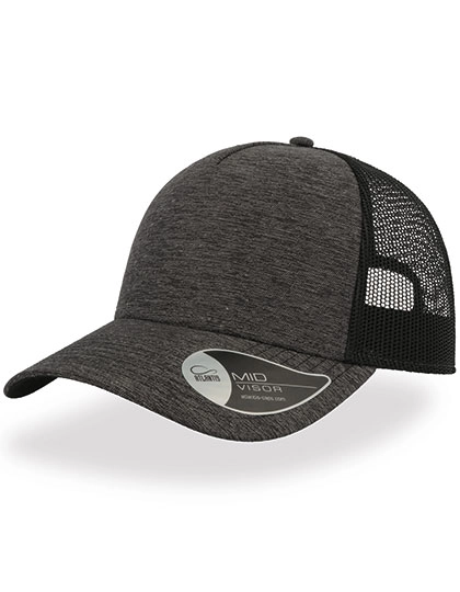 Rapper Melange Cap zum Besticken und Bedrucken in der Farbe Dark Grey mit Ihren Logo, Schriftzug oder Motiv.