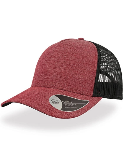 Rapper Melange Cap zum Besticken und Bedrucken in der Farbe Red mit Ihren Logo, Schriftzug oder Motiv.