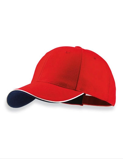 Pilot Piping Sandwich Cap zum Besticken und Bedrucken in der Farbe Red-White-Navy mit Ihren Logo, Schriftzug oder Motiv.