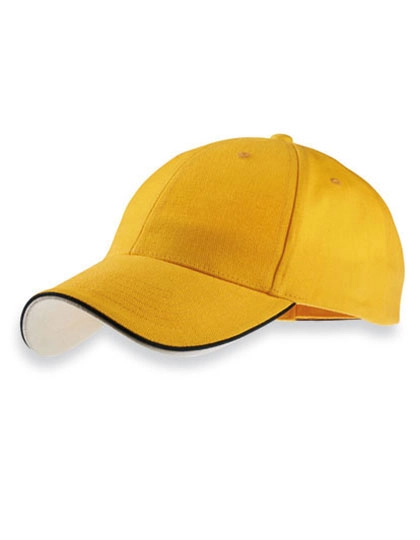 Pilot Piping Sandwich Cap zum Besticken und Bedrucken in der Farbe Yellow-Navy-White mit Ihren Logo, Schriftzug oder Motiv.