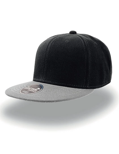 Snap Back Cap zum Besticken und Bedrucken in der Farbe Black-Grey mit Ihren Logo, Schriftzug oder Motiv.