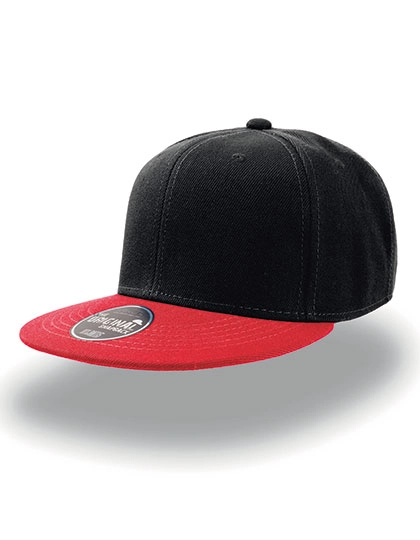 Snap Back Cap zum Besticken und Bedrucken in der Farbe Black-Red mit Ihren Logo, Schriftzug oder Motiv.