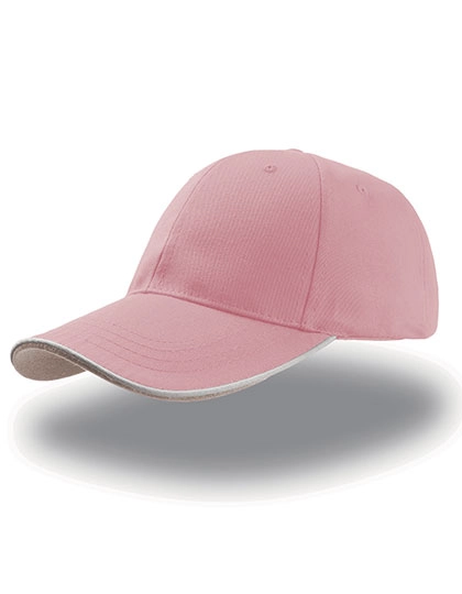 Zoom Piping Sandwich Cap zum Besticken und Bedrucken in der Farbe Pink-White-Grey mit Ihren Logo, Schriftzug oder Motiv.