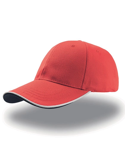 Zoom Piping Sandwich Cap zum Besticken und Bedrucken in der Farbe Red-White-Navy mit Ihren Logo, Schriftzug oder Motiv.