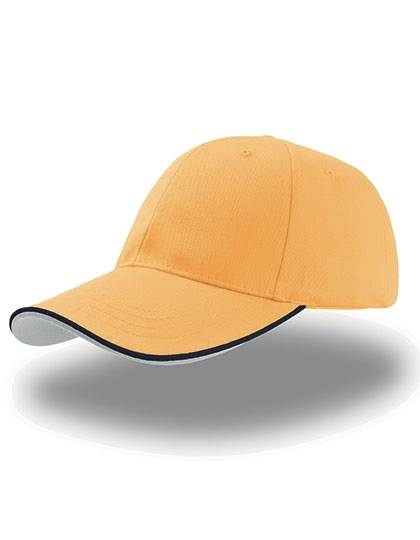 Zoom Piping Sandwich Cap zum Besticken und Bedrucken in der Farbe Yellow-Navy-White mit Ihren Logo, Schriftzug oder Motiv.