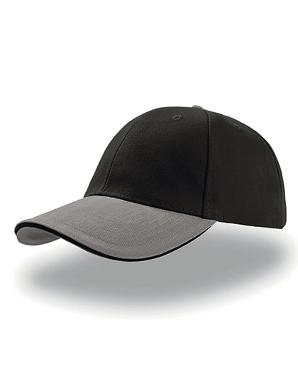 Liberty Sandwich Cap zum Besticken und Bedrucken in der Farbe Black-Grey-Black mit Ihren Logo, Schriftzug oder Motiv.