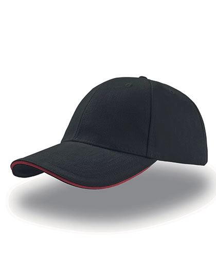 Liberty Sandwich Cap zum Besticken und Bedrucken in der Farbe Black-Red mit Ihren Logo, Schriftzug oder Motiv.