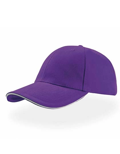 Liberty Sandwich Cap zum Besticken und Bedrucken in der Farbe Purple-White mit Ihren Logo, Schriftzug oder Motiv.